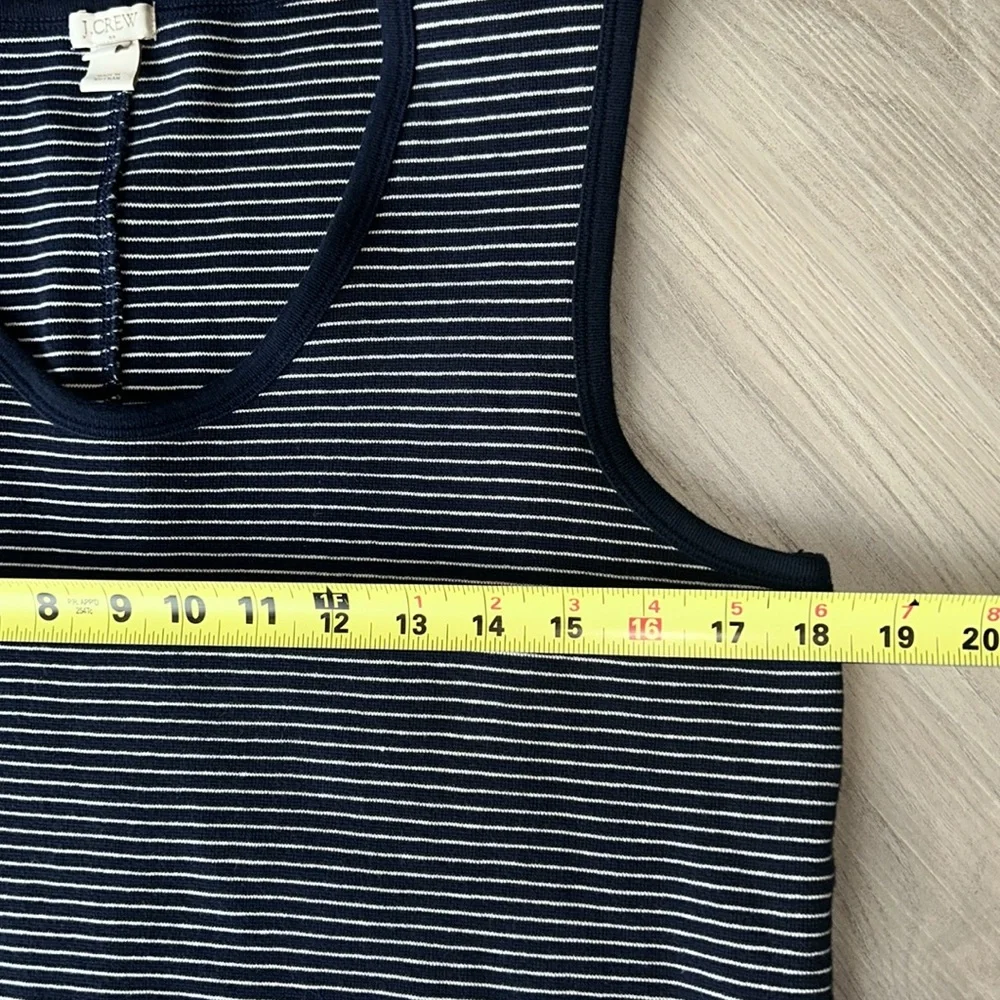 J. Crew Nautical Striped Tank Dress Navy/White M Casual Knit Everyday Sleeveless